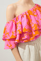 Lava Flow Charmer One Shoulder Ruffle Top