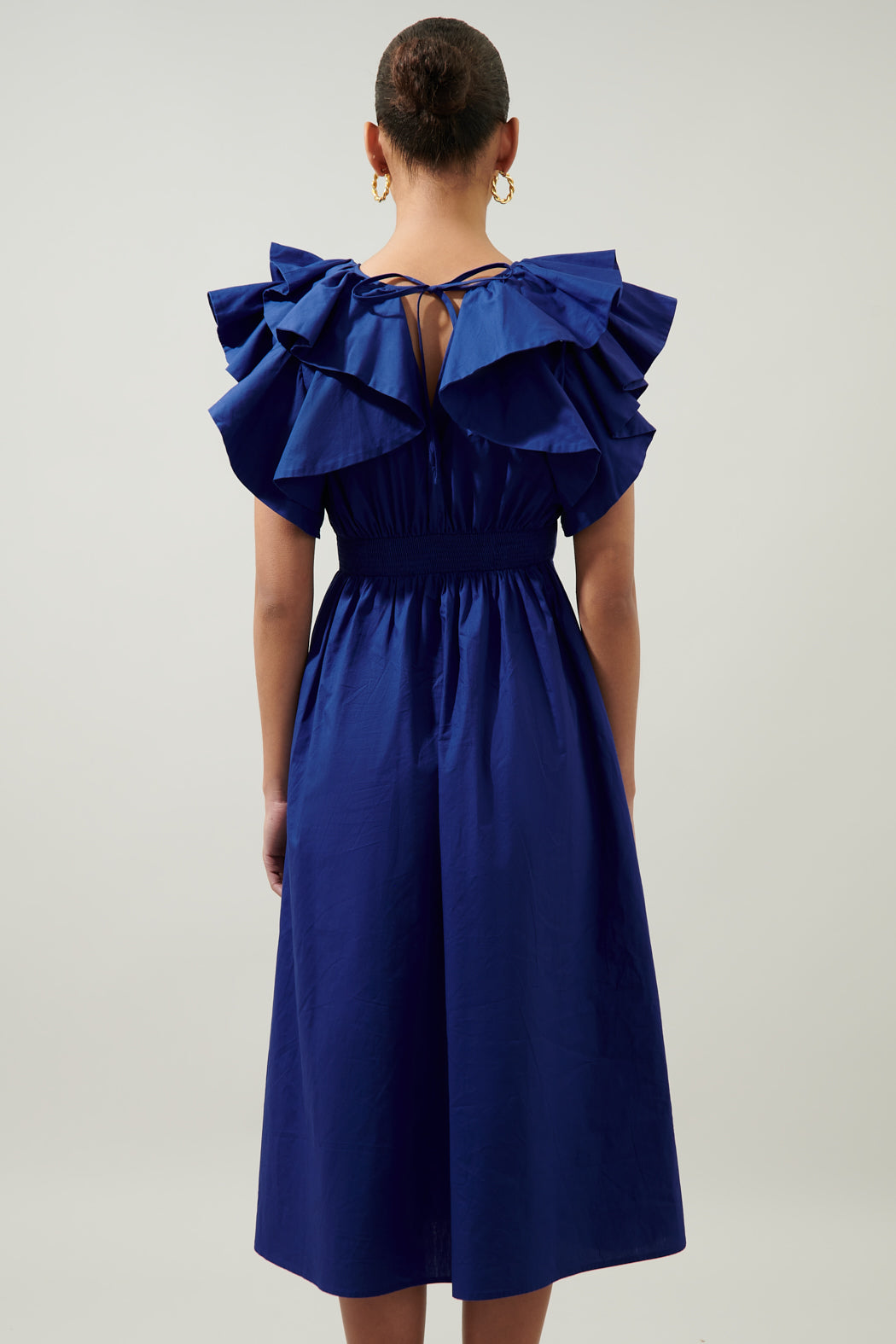 Santana Ruffle Sleeve Tie Back Midi Dress KELLY-GREEN / S by Sugarlips Santana Ruffle Sleeve Tie Back Midi Dress KELLY-GREEN / S by Sugarlips