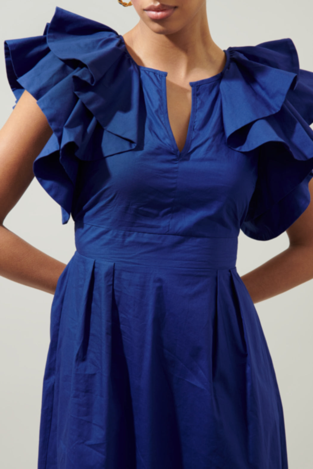 Santana Ruffle Sleeve Tie Back Midi Dress Sugarlips Santana Ruffle Sleeve Tie Back Midi Dress Sugarlips