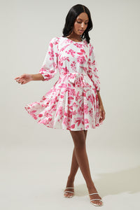 Clarice Floral Collins Godet Mini Dress