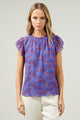 Harlann Floral New In Town Cap Sleeve Blouse