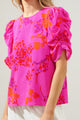 Seiko Floral Beverly Drape Sleeve Blouse