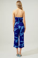 Big Wave Free Flow Strapless Pleated Cropped Jumpsuit