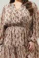 Sandalwood Leopard Paxton Balloon Sleeve Mini Dress Curve
