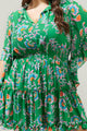 Belize Floral Amorcito Bell Sleeve Mini Dress Curve