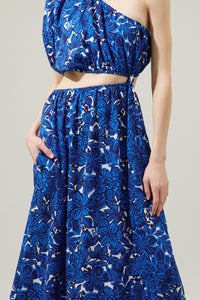 Caspian Floral Cutout One Shoulder Maxi Dress