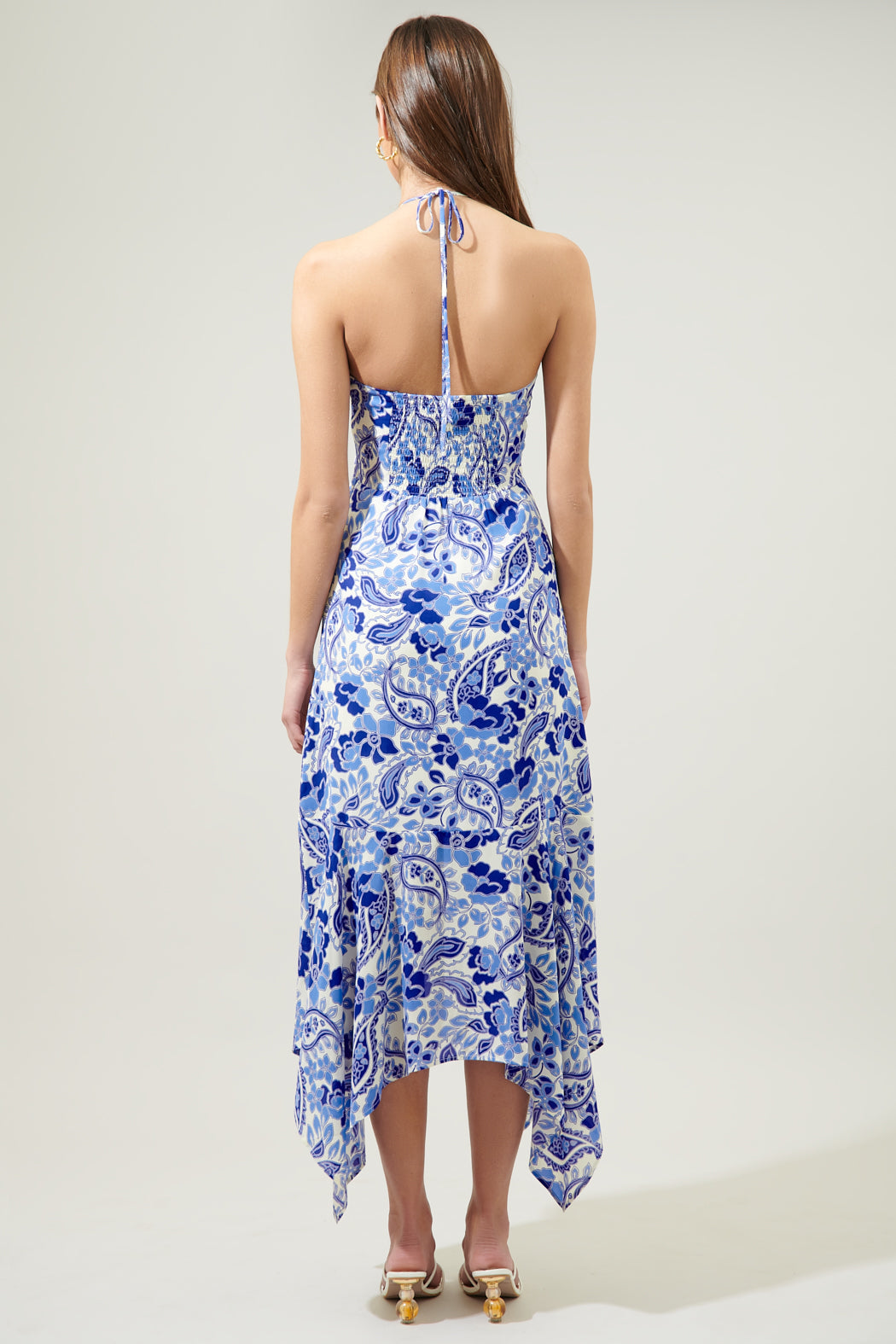 Sao Paulo Sky Augustine Convertible Halter Midi Dress IVORY-BLUE / S by Sugarlips Sao Paulo Sky Augustine Convertible Halter Midi Dress IVORY-BLUE / S by Sugarlips
