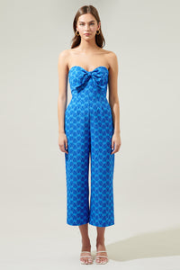 Driftwood Floral Caruso Bow Tie Cropped Jumpsuit