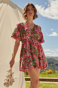 Cienega Floral Woodstock Bubble Mini Dress