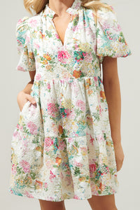 Sommerset Floral Jacey Babydoll Eyelet Mini Dress