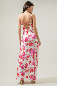 Maui Floral Portia Open Back Maxi Dress