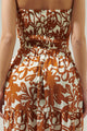 Marida Caramel Floral On the Low Pleated Tube Top