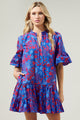 Plumcot Floral Auggie Bell Sleeve Shift Dress