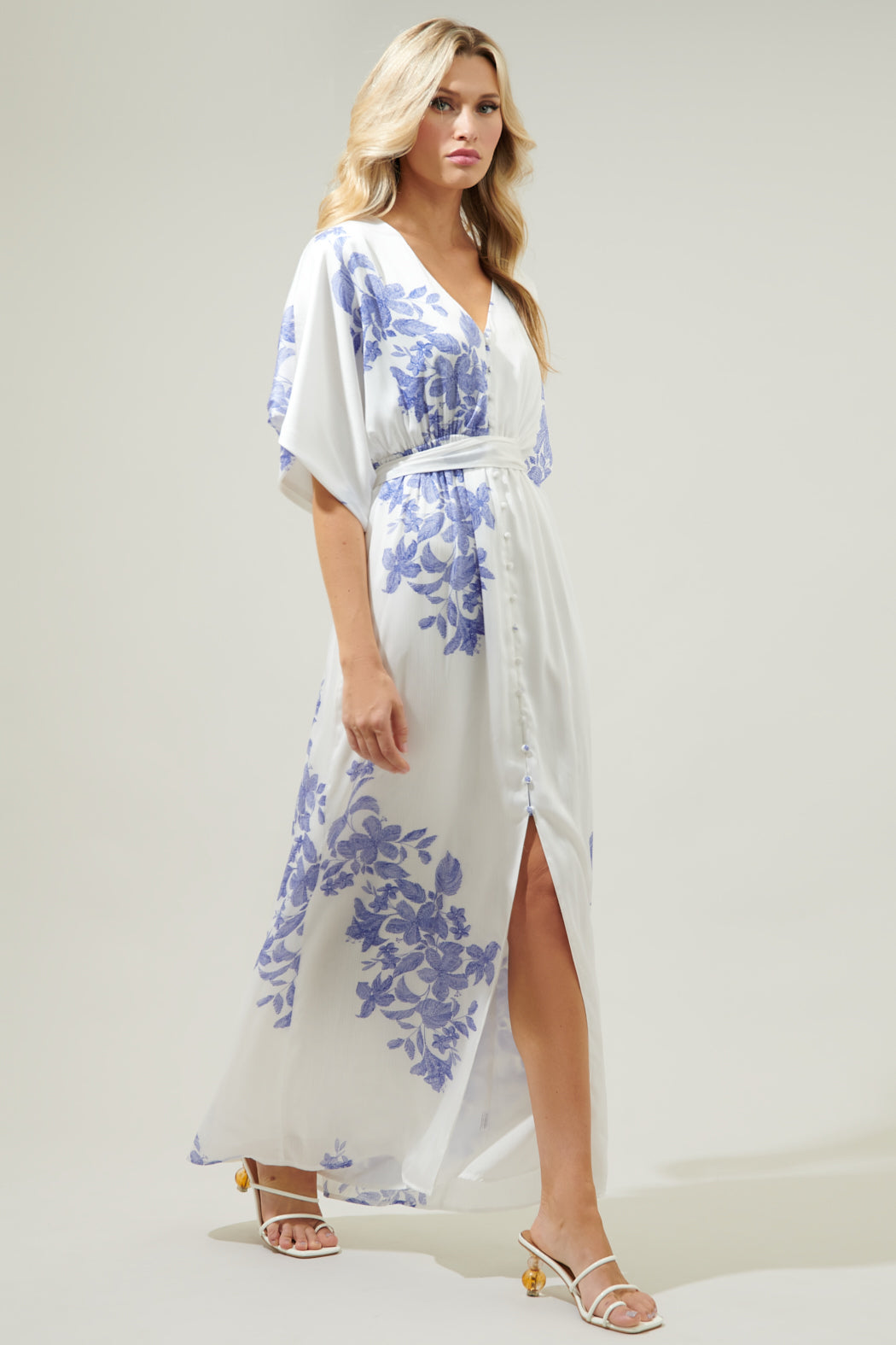 silk kimono maxi dress Teal Satin Kimono Sleeve Maxi Dress - All Dresses