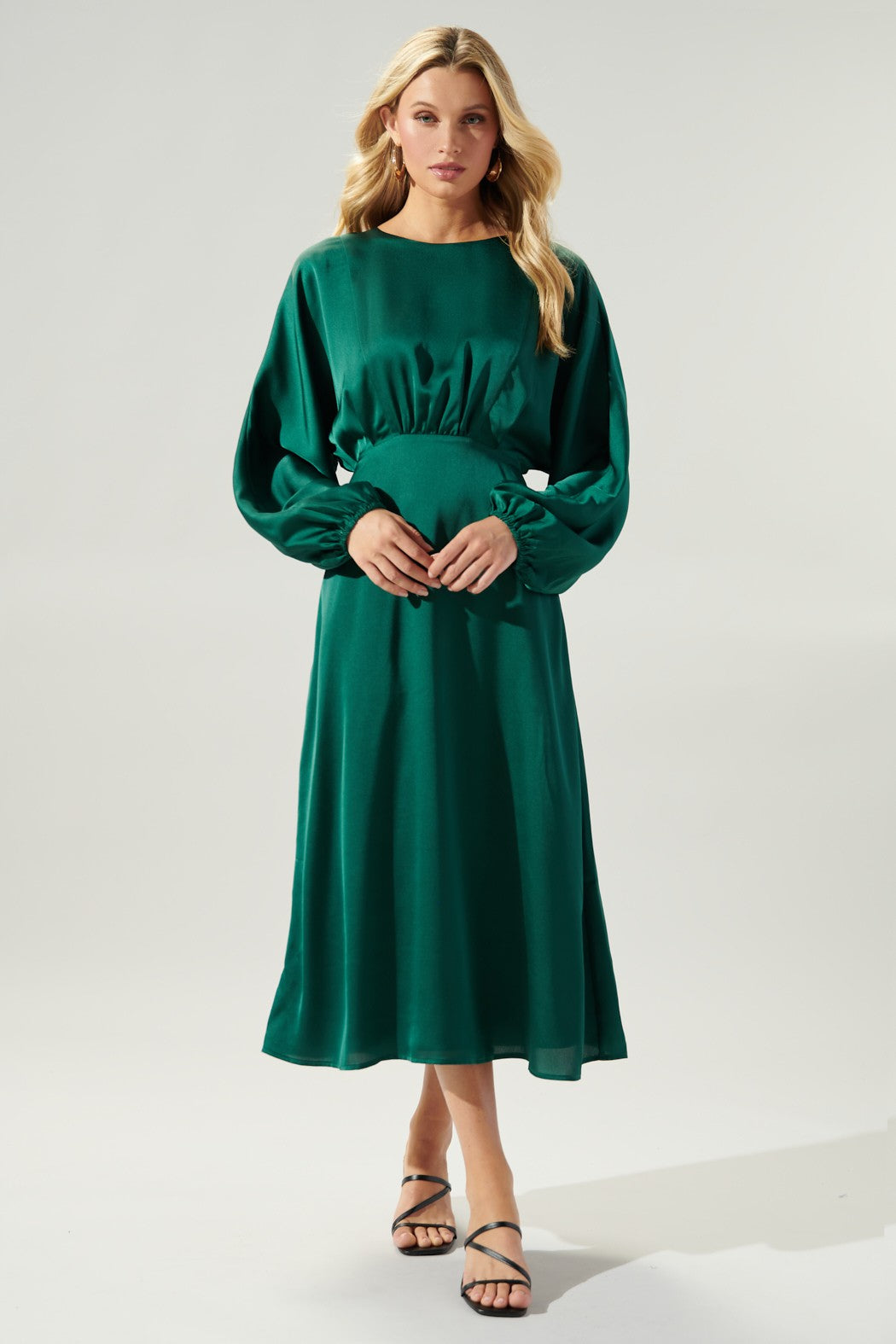 Chateau Satin Dolman Sleeve Midi Dress CHOCOLATE / S by Sugarlips Chateau Satin Dolman Sleeve Midi Dress CHOCOLATE / S by Sugarlips