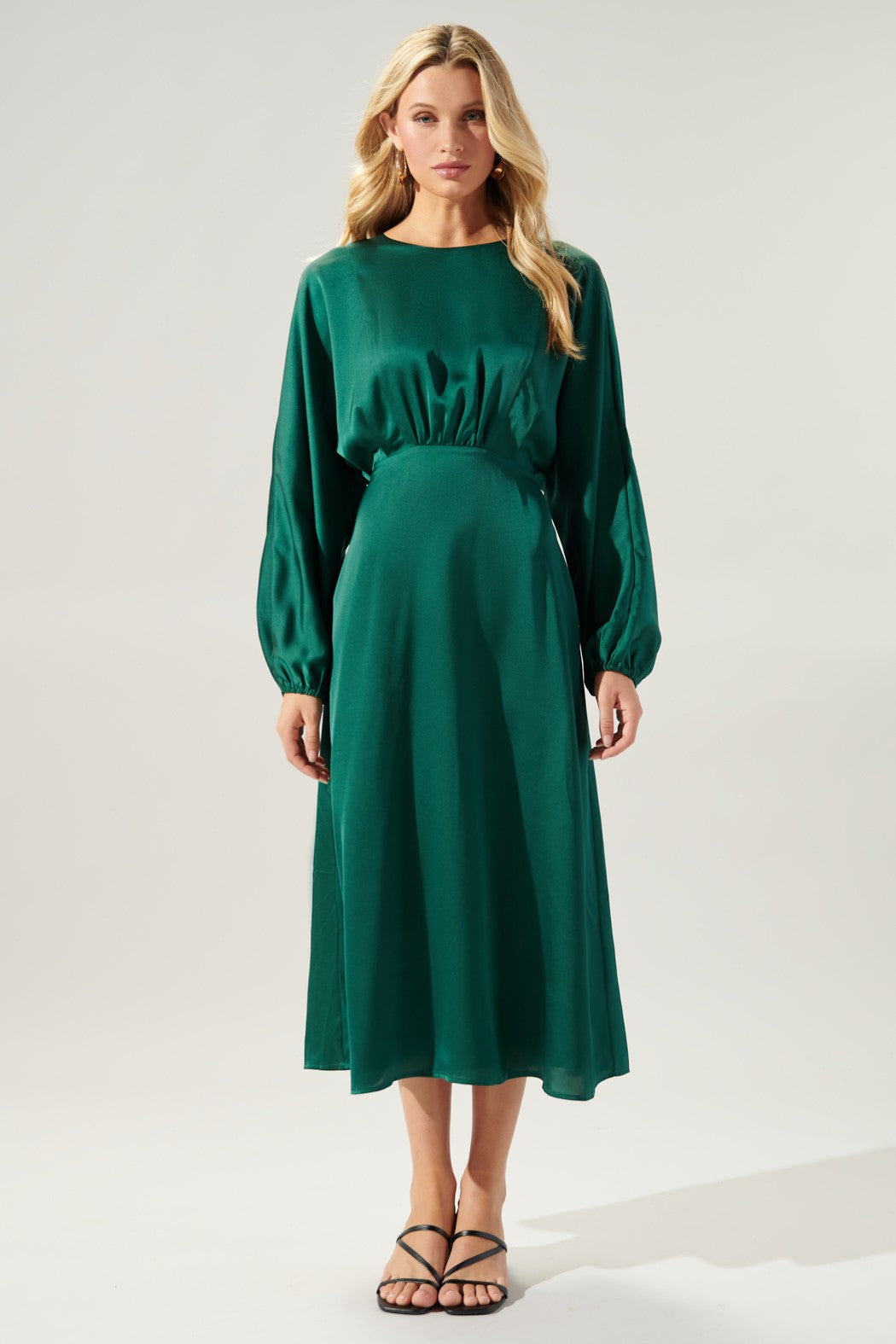 Chateau Satin Dolman Sleeve Midi Dress Chocolate / S by Sugarlips Chateau Satin Dolman Sleeve Midi Dress Chocolate / S by Sugarlips
