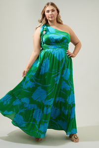 Seamoss Floral Bayou One Shoulder Maxi Dress Curve