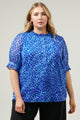 Madeira Abstract Tailwind Henley Button Front Blouse Curve