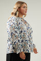 Blanche Floral Russo Pleated Long Sleeve Blouse Curve