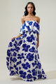 Lupine Floral Enamored Off the Shoulder Ruffle Dress