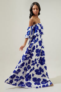 Lupine Floral Enamored Off the Shoulder Ruffle Dress