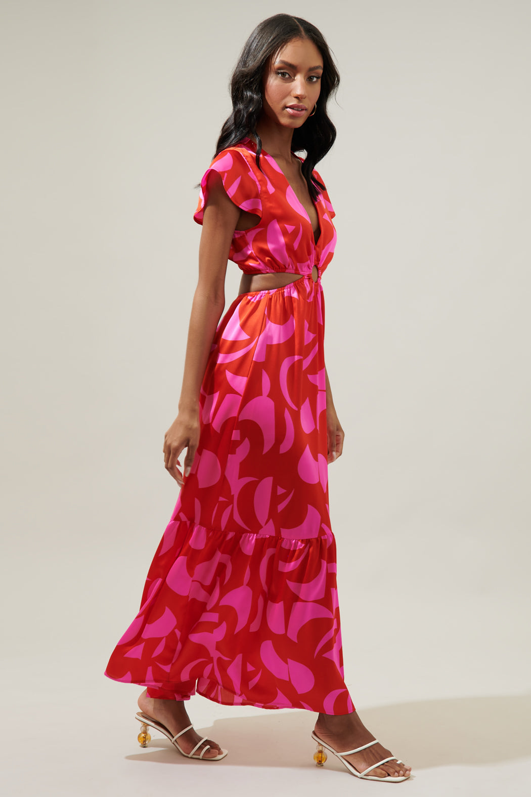 o ring cut out maxi dress Rainbow Shops Womens Solid Ribbed O Ring Cut Out Maxi Dress, Black, Size L