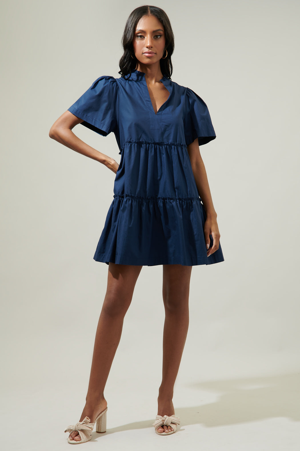 babydoll short sleeve dress Black Short Sleeve Babydoll Dress - Mini Dresses