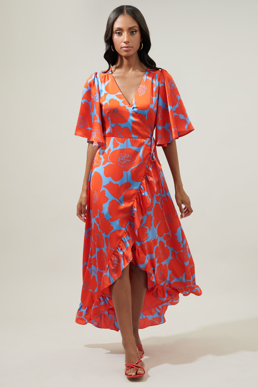 Poppy Floral Abelia Hi-Low Maxi Dress Poppy Floral Abelia Hi-Low Maxi Dress
