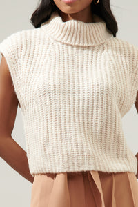 Monica Sleeveless Cropped Turtleneck Sweater