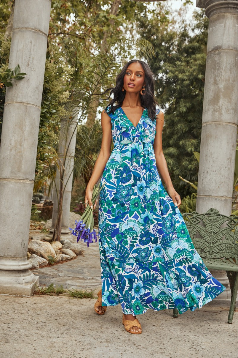 deep v maxi dress Beth's Basic Deep V-Neck Maxi Dress Large