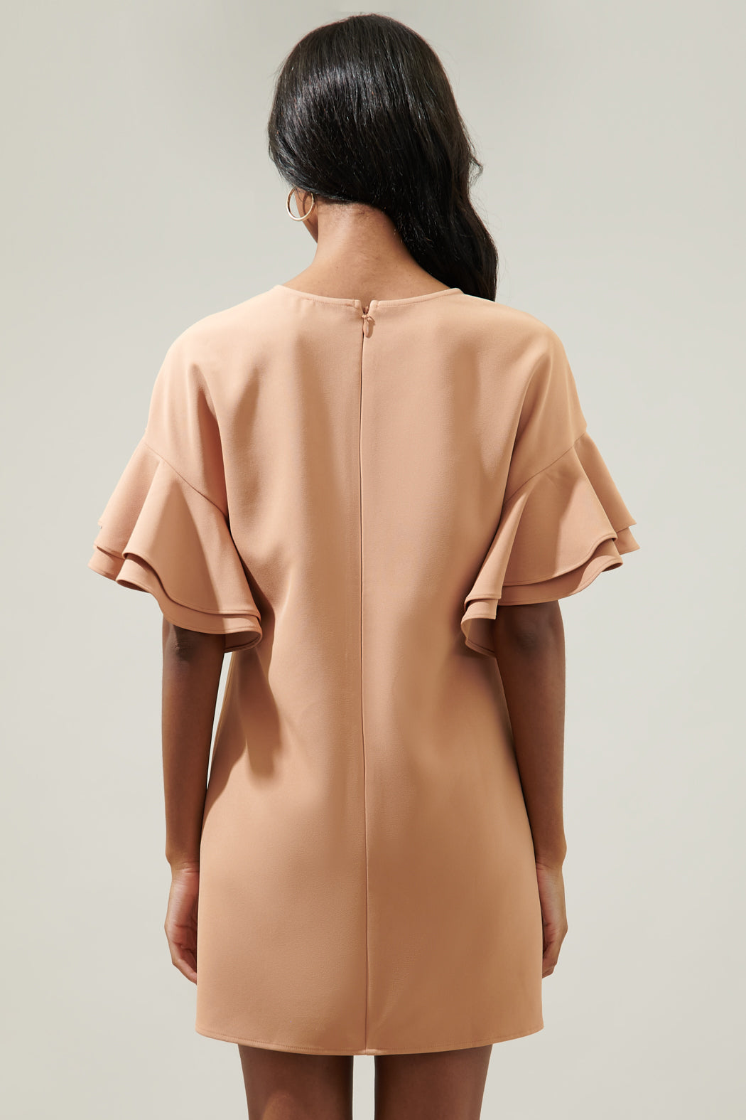 bell shaped mini dress Boatneck Cap Sleeve Bell Shape Mini Dress