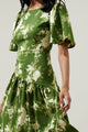 Vetiver Floral Rhythm Drape Midi Dress