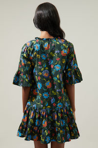 Topeaka Floral Auggie Bell Sleeve Shift Dress