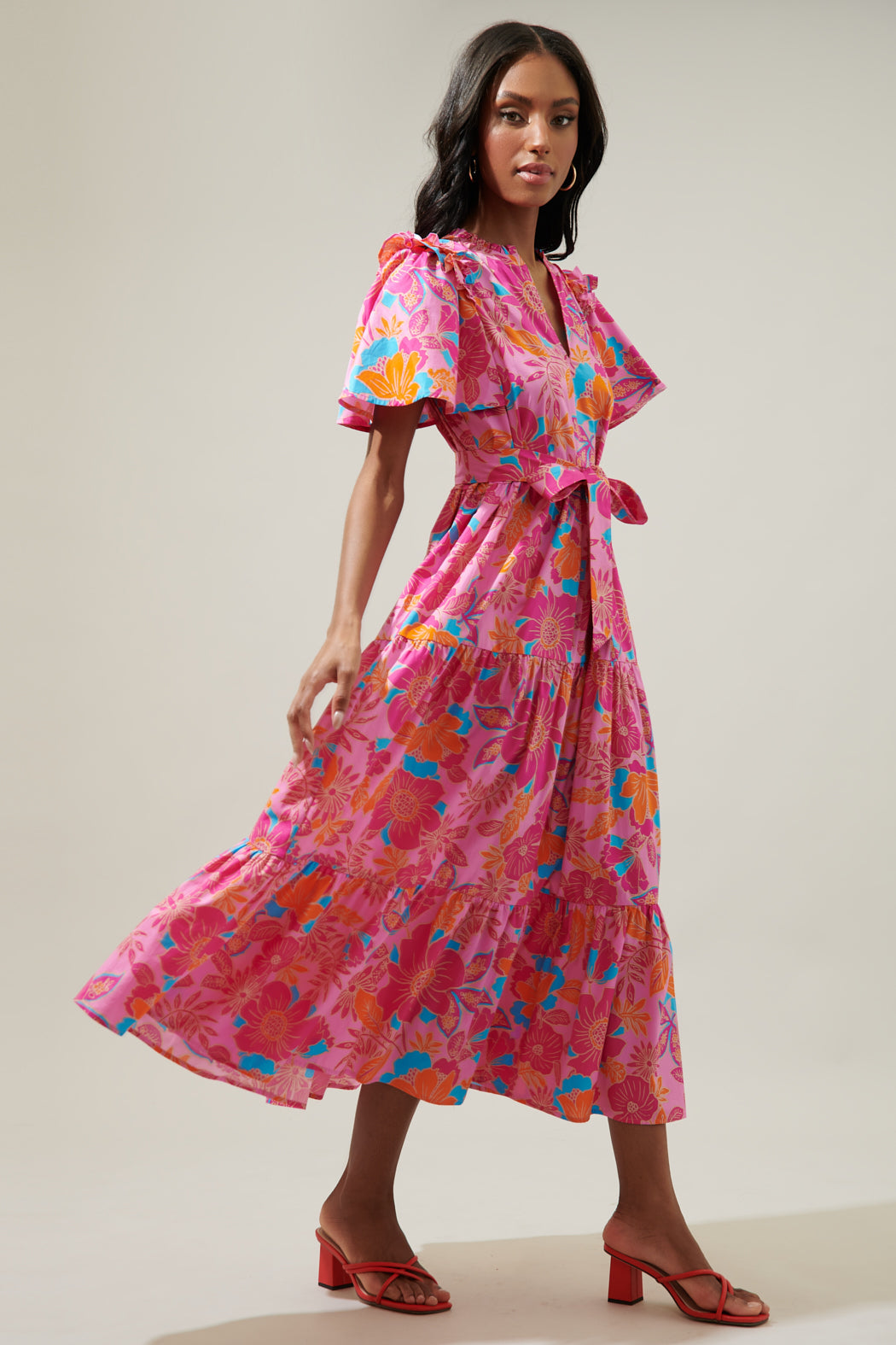 Coconut Grove Escondido Tiered Shift Midi Dress – Sugarlips