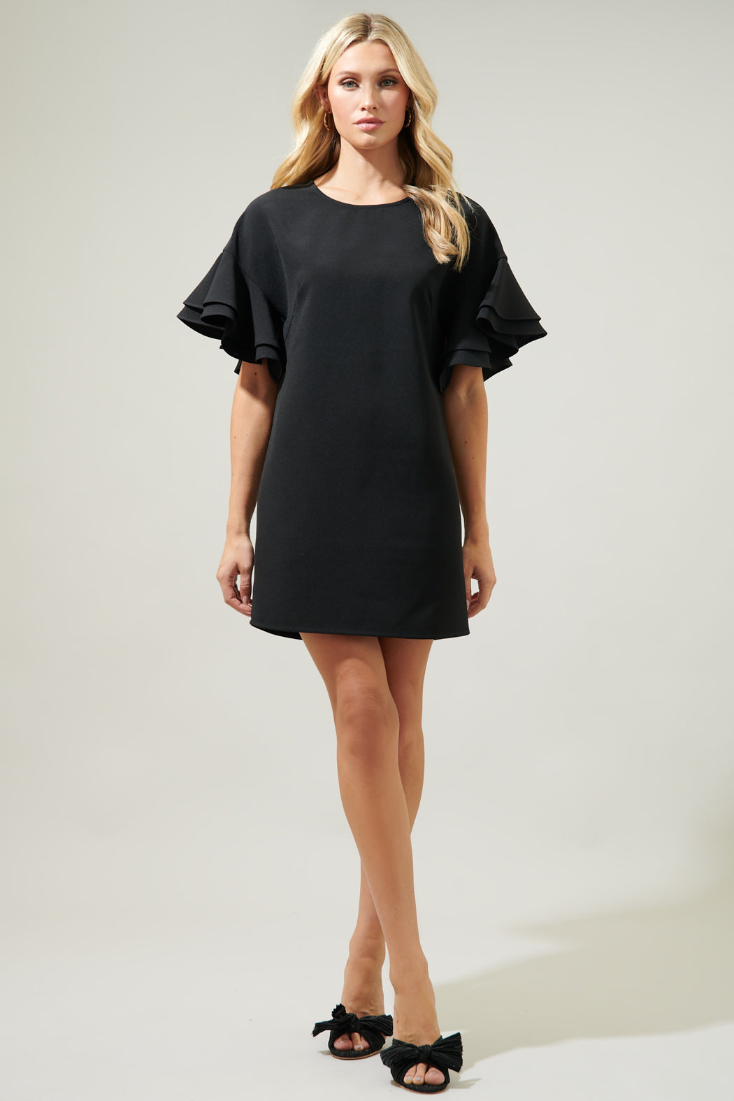 Chelsea Bell Sleeve Shift Mini Dress CAMEL / XS by Sugarlips Chelsea Bell Sleeve Shift Mini Dress CAMEL / XS by Sugarlips