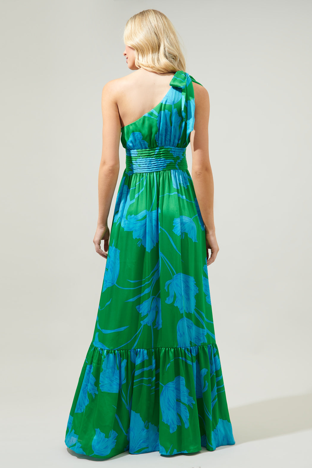 Seamoss Floral Bayou One Shoulder Maxi Dress KELLY-BLUE-MULTI / L