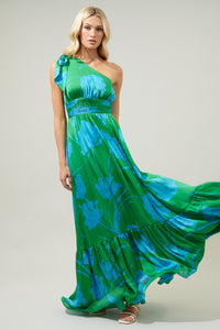 Seamoss Floral Bayou One Shoulder Maxi Dress