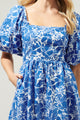 Marina Floral Sonora Bubble Sleeve Babydoll Dress