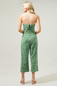 Adieu Floral Free Flow Strapless Pleated Cropped Jumpsuit