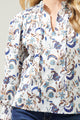 Blanche Floral Russo Pleated Long Sleeve Blouse
