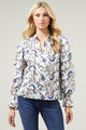 Blanche Floral Russo Pleated Long Sleeve Blouse