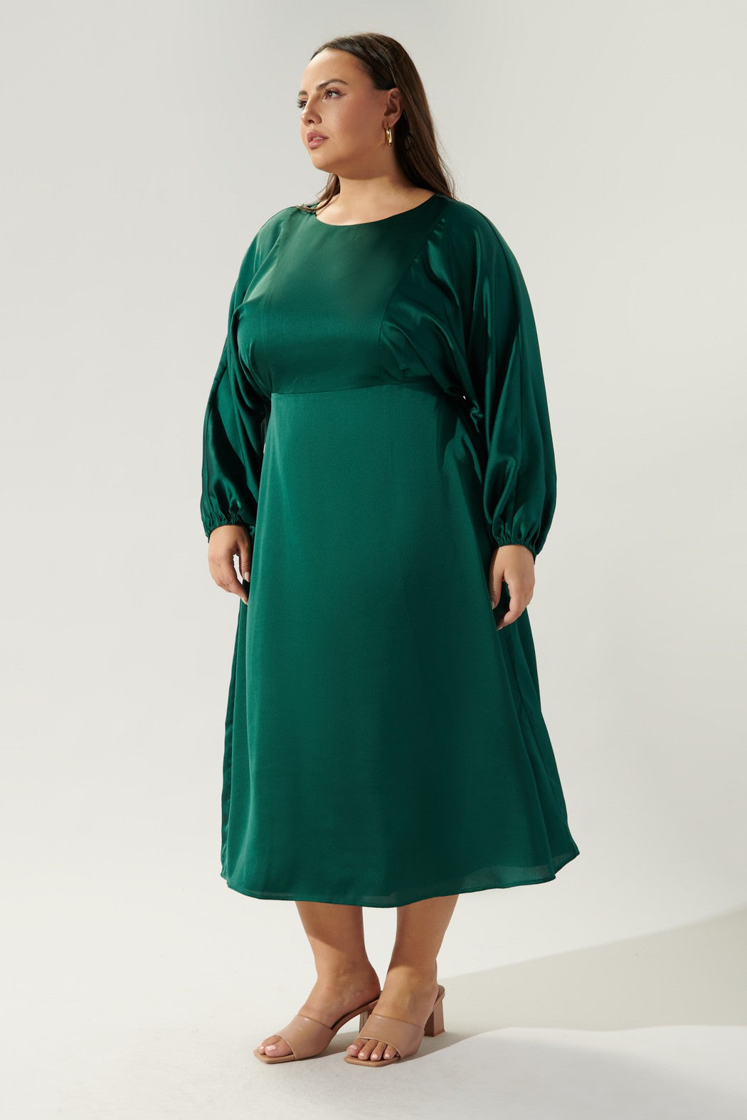 Chateau Satin Dolman Sleeve Midi Dress Curve Sugarlips Chateau Satin Dolman Sleeve Midi Dress Curve Sugarlips
