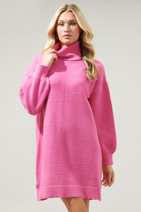 Shawnee Waffle Knit Turtleneck Sweater Dress