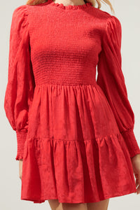 Elizabeth Long Sleeve Smocked Mini Dress