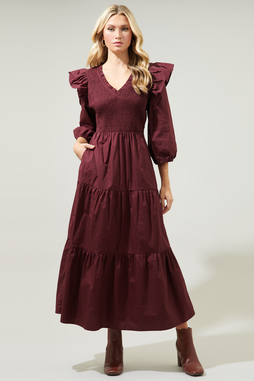 Brighton Smocked Poplin Maxi Dress Brighton Smocked Poplin Maxi Dress