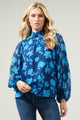 Sweetwater Floral Figaro Balloon Sleeve Blouse
