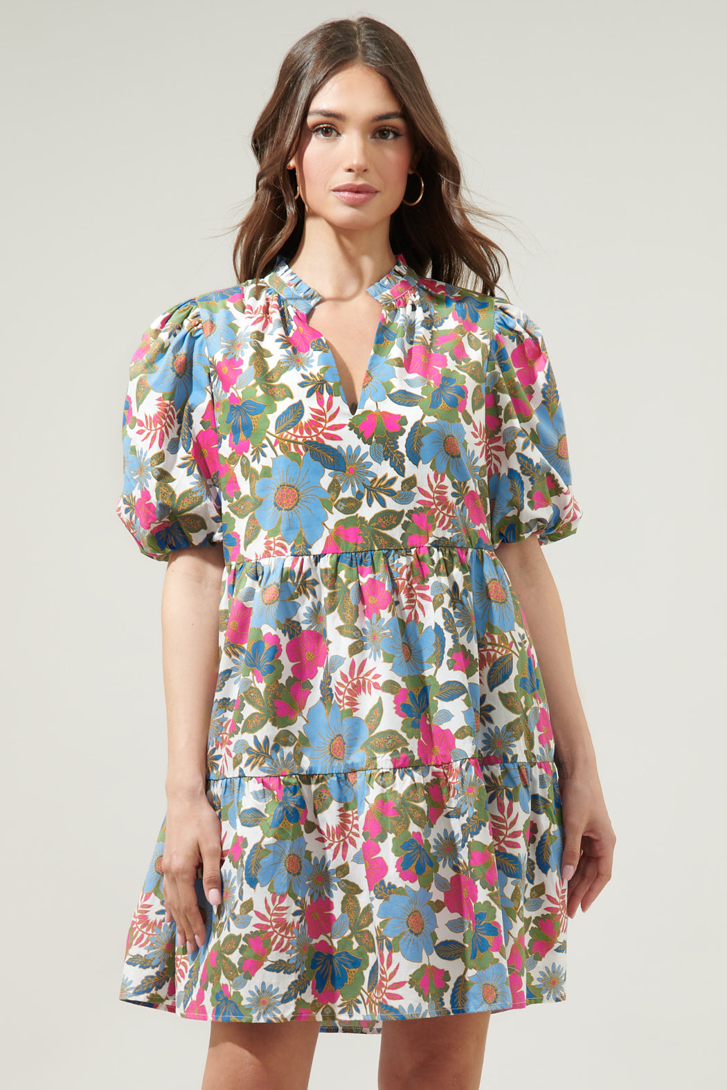 Avitall Floral Jacey Babydoll Mini Dress – Sugarlips