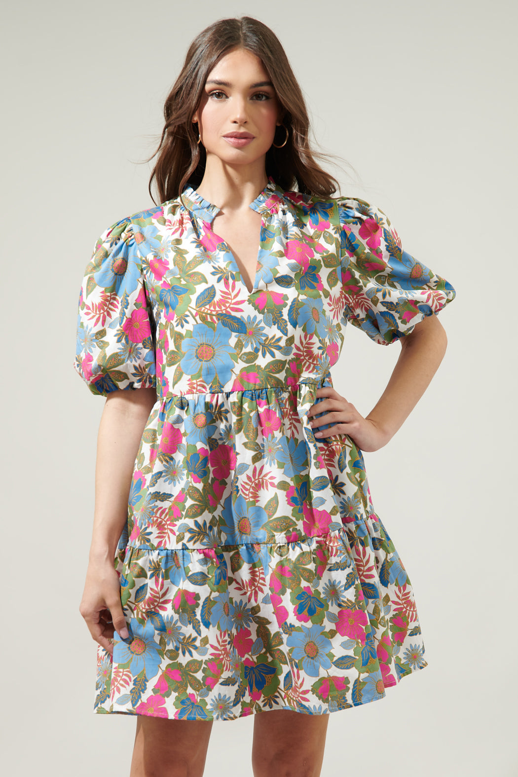 Avitall Floral Jacey Babydoll Mini Dress – Sugarlips
