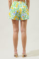 Lemon Drop Floral Taliya Drawstring Shorts