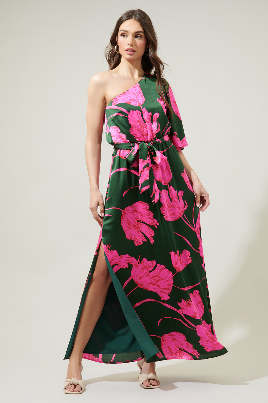 eartha floral maxi dress ASTR the Label Eartha Floral Maxi Dress Size Medium Multicolor Floral Pink
